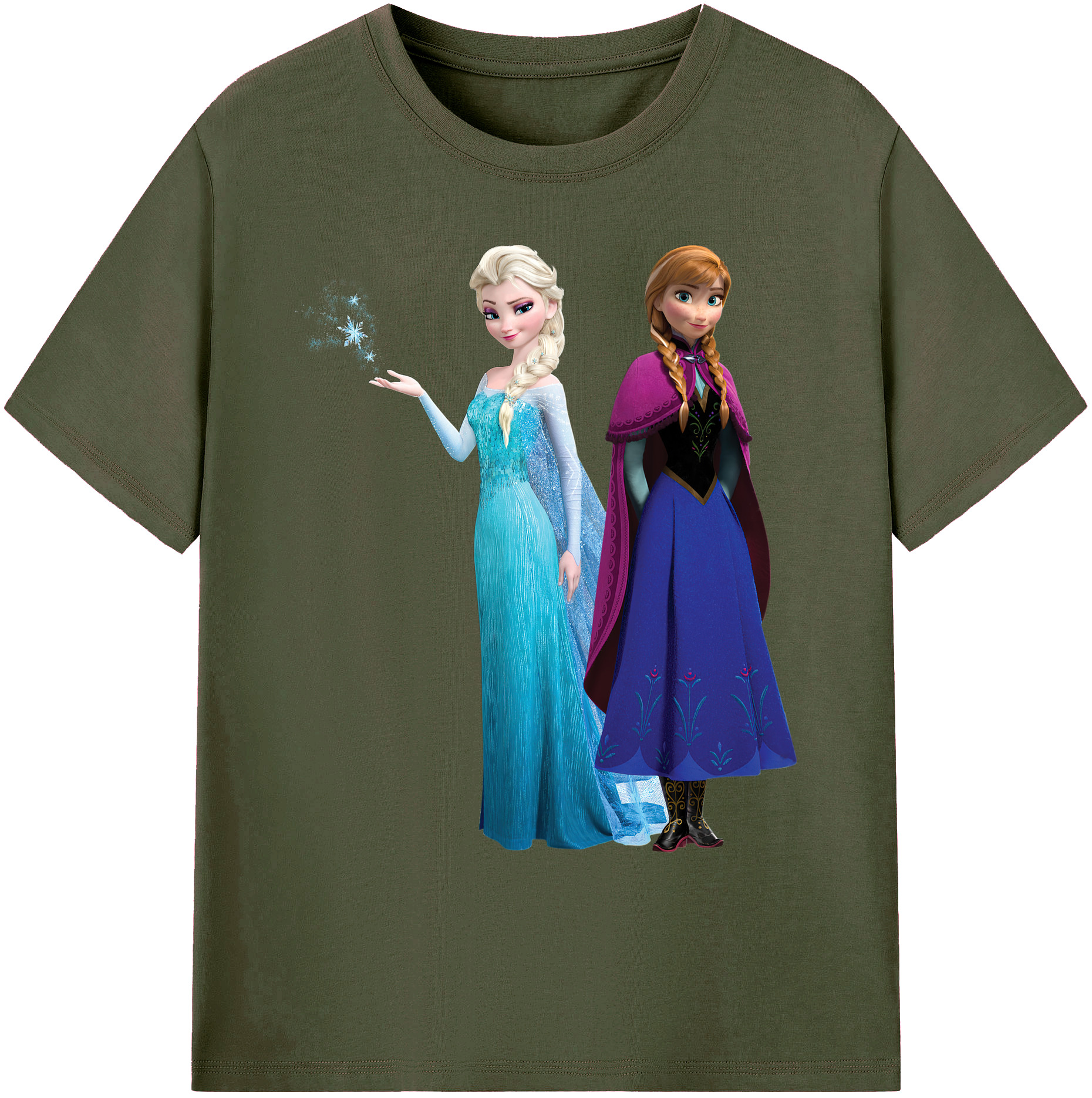 （画像用） アナと雪の女王 アンナ エルサ Frozen Anna Elsa 綿100％ メンズ半袖Tシャツ｜肌触りやわらか＆通気性